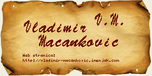 Vladimir Macanković vizit kartica